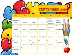 September Preschool Newsletter brentwood oakley martinez CA