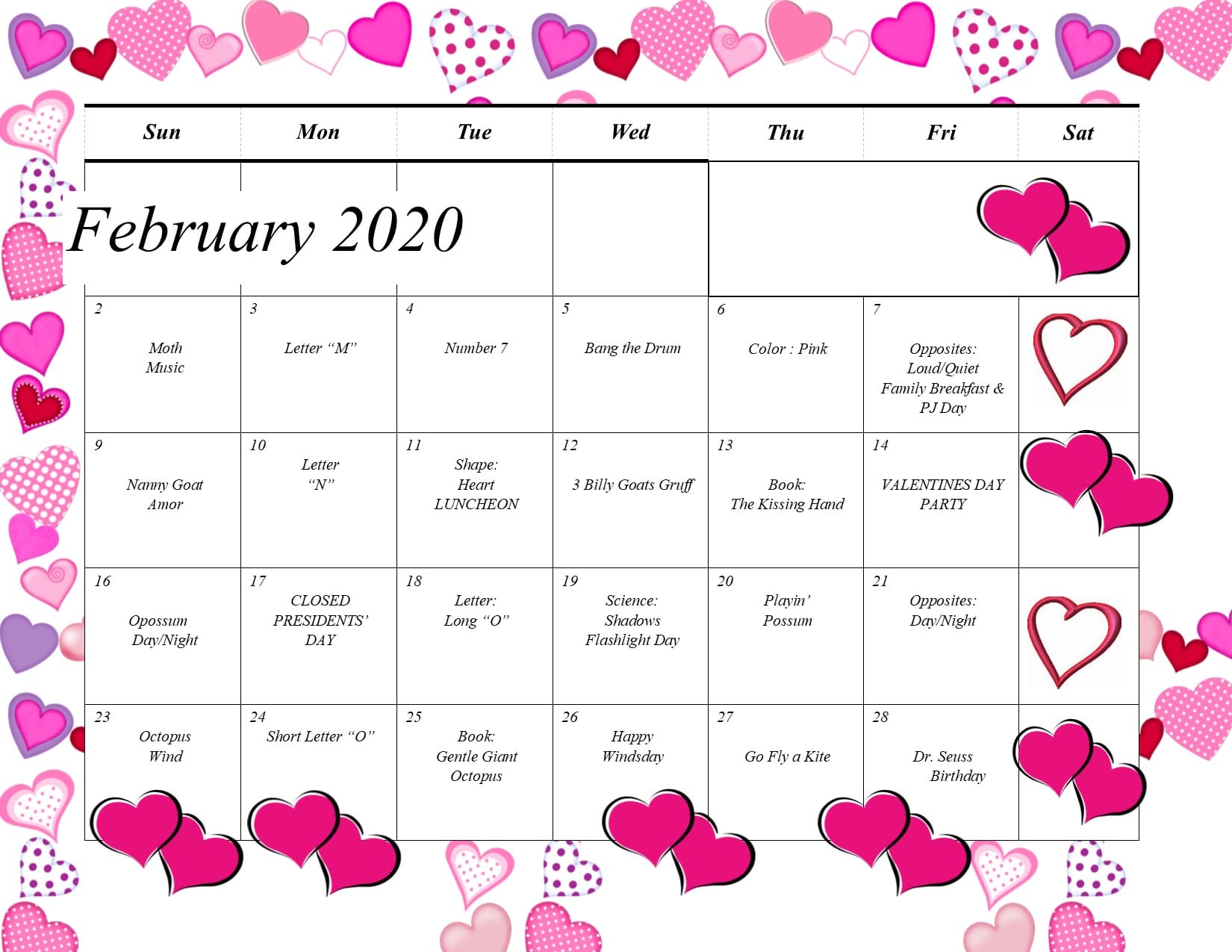 Sunshine House Top 10 Daycare February 2020 Newsletter