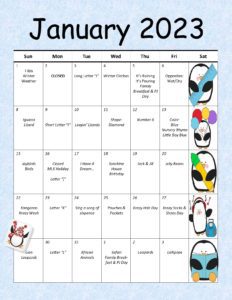 january preschool calendar
