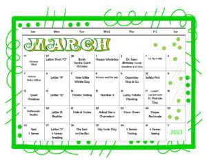 march preschool calendar