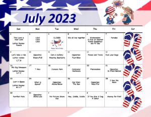 july preschool calendar