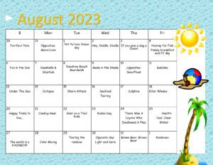 august preschool calendar