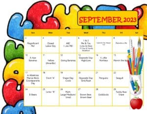 september preschool newsletter and calendar