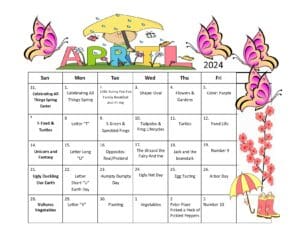 april preschool calendar