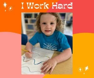  February preschool affirmation- i work hard